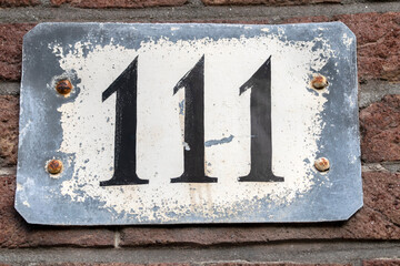 Close Up House Number 111