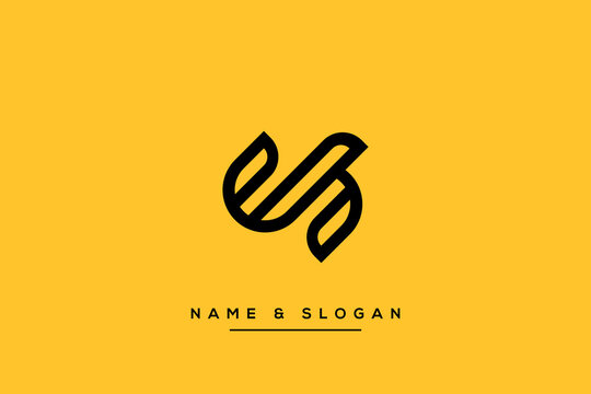 Abstract JS, SJ Letters Logo Initial Based Monogram Icon Vector.