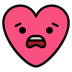 fear confused worry emoji heart icon