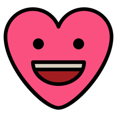 grinning teeth smile emoji heart icon