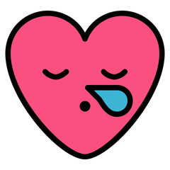 lazy sleepy feeling emoji heart icon
