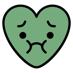 nauseated vomit illness emoji heart icon