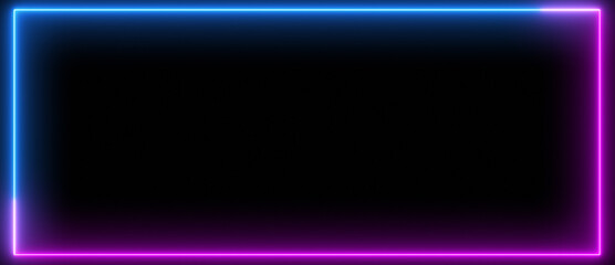 Frame Neon Blue Pink Glow with Copy Space Banner Background
