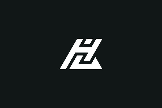 Minimal creative unique style letter LH, HL logo, monogram line art design template.