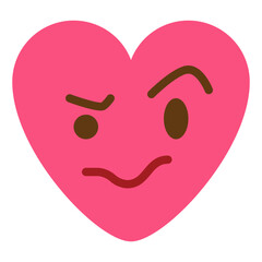 worried nervous thinking emoji heart icon