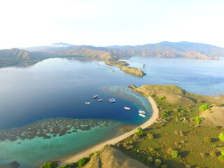 Fototapeta na wymiar Beautiful natural scenery on Komodo Island, East Nusa Tenggara, Indonesia.
