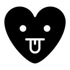 cheeky tongue feeling emoji heart icon