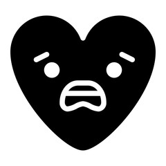 fear confused worry emoji heart icon