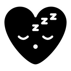sleepy closed calm emoji heart icon