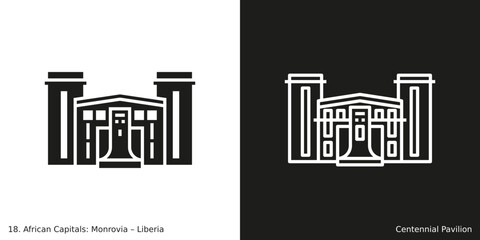 Centennial Pavilion Icon. Landmark building of Monrovia, the capital city of Liberia