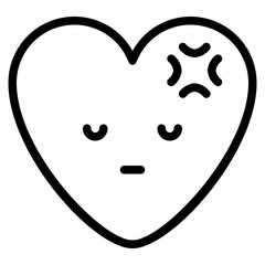 downcast pensive sweat emoji heart icon