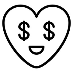 greed money cool emoji heart icon