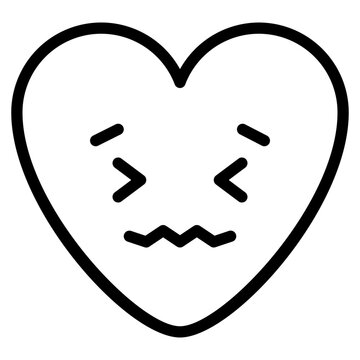 Disgusted Jaded Hate Emoji Heart Icon