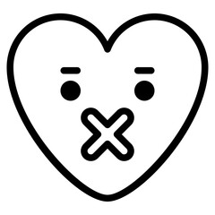 Obraz premium quiet muted silent emoji heart icon