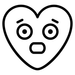 scare afraid unhappy emoji heart icon