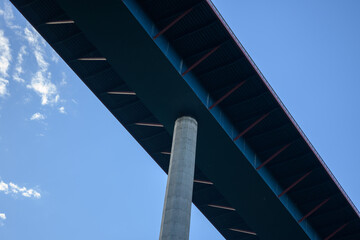 View from below of a bridge