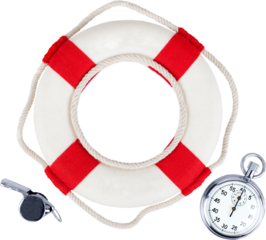 Life ring with a stop watch in it
