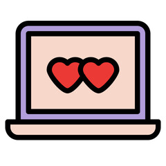 computer matching love romance icon