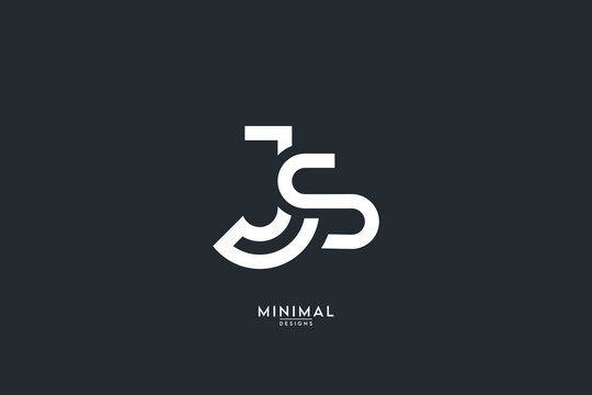 Alphabet SJ, JS letter logo design template vector illustration.