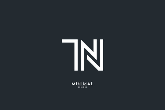 Alphabet letter TN, NT icon logo vector.