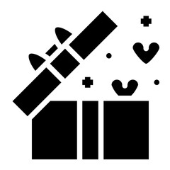 gift box heart romance icon