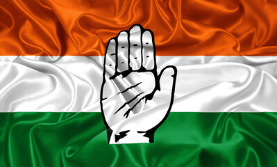 Congress Party Flag Waving Image