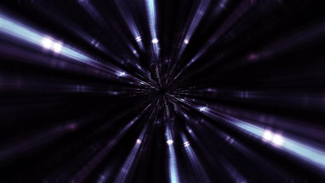Abstract loop pink purple shine ray flying lines motion and illuminated light effect in tunnel.Futuristic background, ultra digital glowing lines, laser rays, speed of light