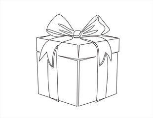 Gift Box , line drawing style,vector design