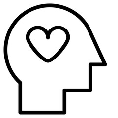 head heart thinking romance icon
