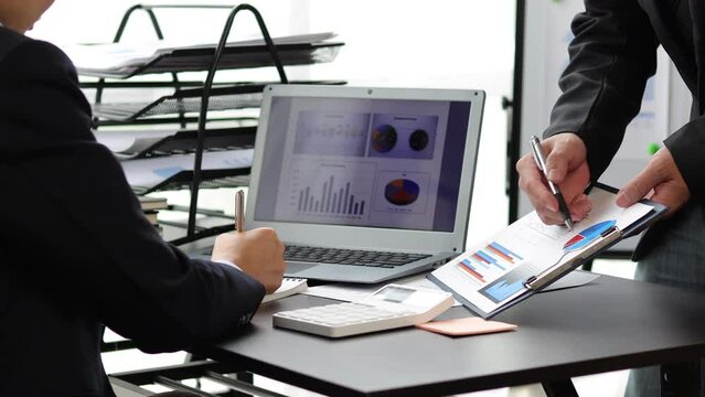 Meeting of business people discussing growth strategy analysis marketing and business investment planning. Financial and Accounting Consultant