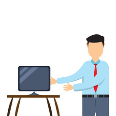 vector flat cartoon office presentation