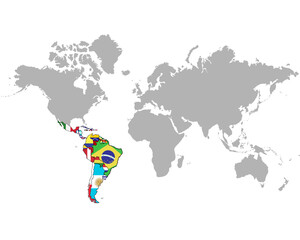 南アメリカ大陸の地図