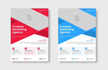 Creative corporate trendy unique business professional marketing agency modern simple leaflet flyer design for attractive business poster layout, business minimal abstract advertising vector template.