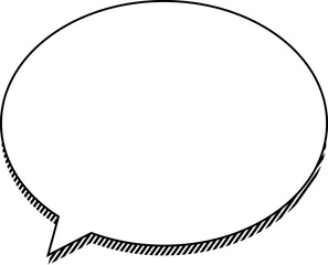 影ストライプのシンプルなモノクロ吹き出し単品