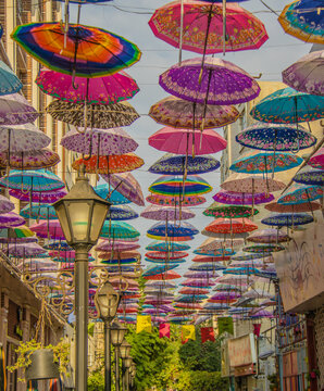 rainbow umbrella street Tehran