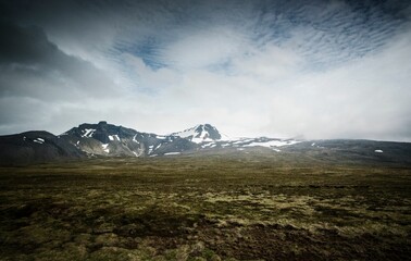 Gloomy landscapes around Reykjavik, Iceland