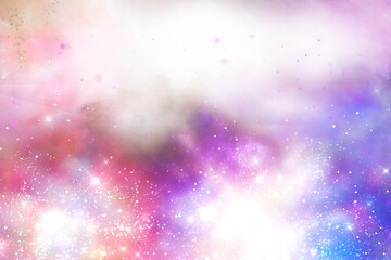 Obraz premium colorfull universe space abstract background. watercolor illustration. watercolor texture background with grunge and splatter 