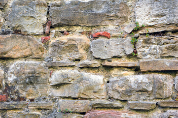 Fototapeta premium Old stone wall (close-up shot)
