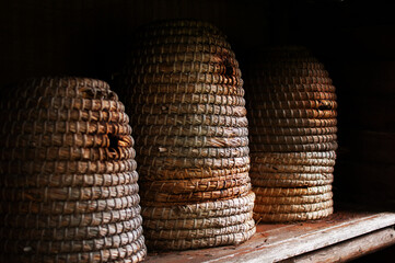 Traditional bee hive in the shape of a dome