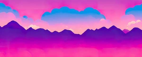 Deurstickers kleurrijke bergen achtergrond © Alex Bernal
