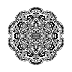 Mandala. Round Ornament Pattern. Decorative elements and Hand drawn background.