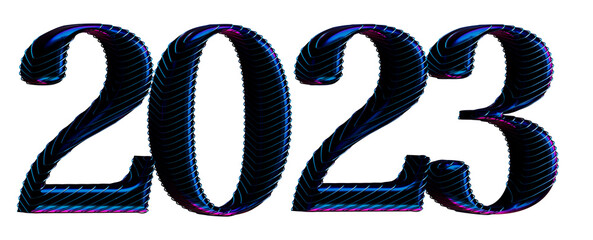 2023 bold letters 3d-illustration isolated