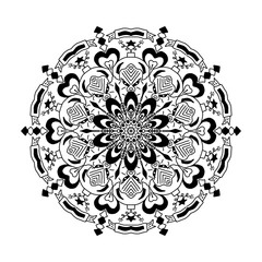 Mandala. Round Ornament Pattern. Decorative elements and Hand drawn background.