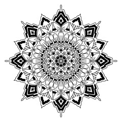 Mandala. Round Ornament Pattern. Decorative elements and Hand drawn background.