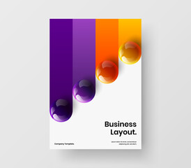Premium catalog cover design vector concept. Modern 3D balls corporate identity layout.