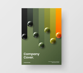 Amazing company identity A4 vector design template. Fresh 3D balls booklet layout.