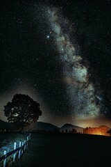 Vertical shot of the milky way in the night sky