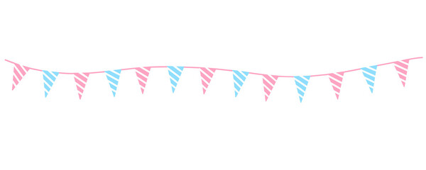 Pink and Blue Striped Triangle Flag Banner