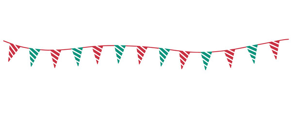 Obraz premium Christmas Striped Triangle Flag Banner
