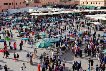 Djemaa el Fna, Platz der Gehenkten, Gauklerplatz, UNESCO Weltkulturerbe, Marrakesch, Marokko